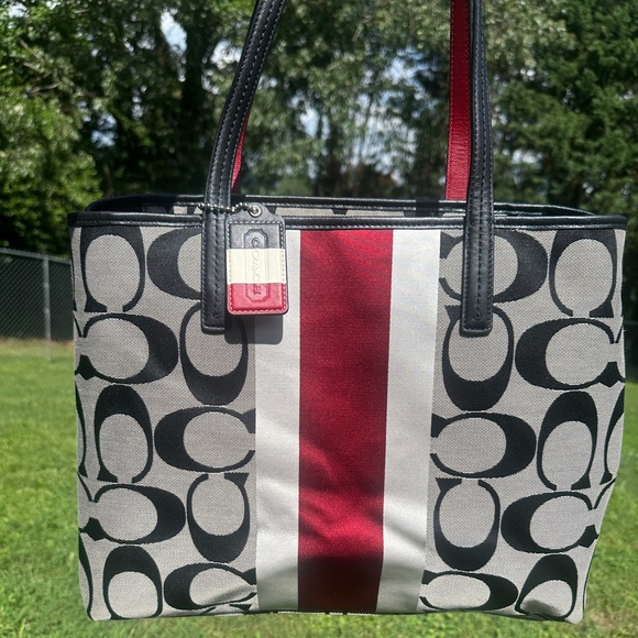 Coach Black and Red Tote Bag - Picture 1 of 9